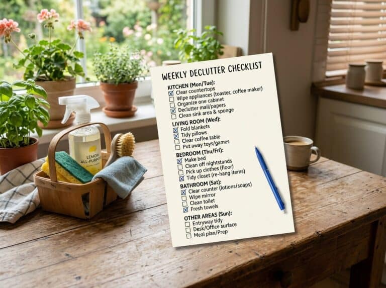 weekly declutter checklist printable